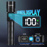 Tughlax LED Rechargeable Flashlights 9900 High Lumens 2Pack, Super Bright Flashlight, Zoomable Powerful Camping Flashlights with LCD Digital Display, 5 Modes Waterproof Flash Light for Home
