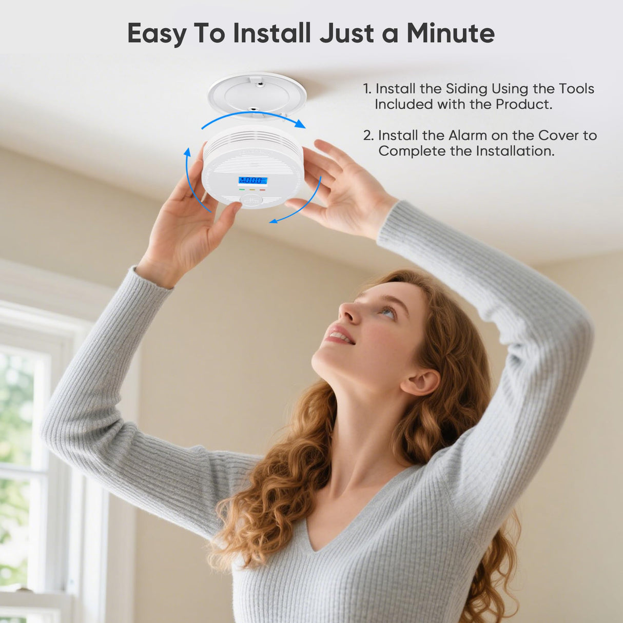 Interconnected Smoke and Carbon Monoxide Detector, 10-Year Battery Wireless Interlinked Smoke & CO Alarm with Dual Sensors, Home Fire & CO Safety Protection (6Pack)