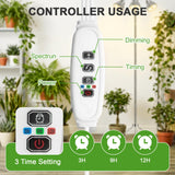 Full Spectrum Grow Light for Indoor Plants with Adjustable Tripod Stand, 11''- 60'' Height Plant Grow Lamp with Auto Timer 3/9/12H, LED Plant Light for Houseplants, Seedlings, Flowers & Indoor Garden
