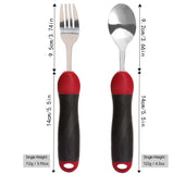 Adaptive Utensils, Weighted Special Supplies Spoon Fork Set, Weak Hand Grip & Handicapped & Parkinsons Aids for Living, Arthritis for Hand Tremors, Travel Eating Utensils for Disabled, Elderly, Adults