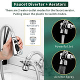 CECEFIN Kitchen Faucet Hose Attachment, Sink Sprayer Replacement Head with 4.9 Ft Stainless Steel Hose, Water Saving Aerator with 3-Way Diverter Valve for Hair Washing Laundry Room and Pet Shower
