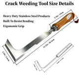 Msstoodun 2 Pack Crack Weeder Tool with Bonus Root Hook, Lightweight Manual Weeding Tool for Sidewalk Cracks, Patio, Driveway & Pavers, Ergonomic Weed Remover for Grass, Moss & Small Weeds