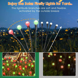 OZS 6Pack Total 48LED Solar Garden Lights Christmas Fairy Outdoor - Solar Firefly Lights Fairy Outdoor, Sway by Wind, Waterproof for Pathway Patio Yard Christmas Decorations(Red&Green)