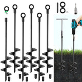 Fabulas Ground Anchors Screw in, 18 Inch Heavy Duty Swing Set Ground Anchor Kit 6 Pack, Spiral Earth Trampoline Stakes High Wind Metal Auger Stakes for Dog Sheds Tent Carports Camping