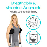 Vive Sheepskin Crutch Pads & Hand Grips - Comfortable, Breathable, Machine Washable Padding for Adults - Premium Accessory Covers for Crutches, Armpits - Latex-Free & Non-Toxic