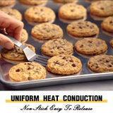 Commercial Quality Baking Sheet Pan Set, Natural Aluminum Cookie Sheet, Umite Chef Warp Resistant Baker's Half Sheet Pan, Large Thick Cookie Tray Pans for Baking, Roasting(2 Pack, 18X13In)
