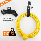 Nacial 18 Pack Garage Hooks Heavy Duty, Utility Steel Garage Storage Hook with 2 Storage Straps, Utility Garage Wall Mount Hooks for Hanging Bike, Ladder and Garden Tools, Perfect for Father Day Gifts