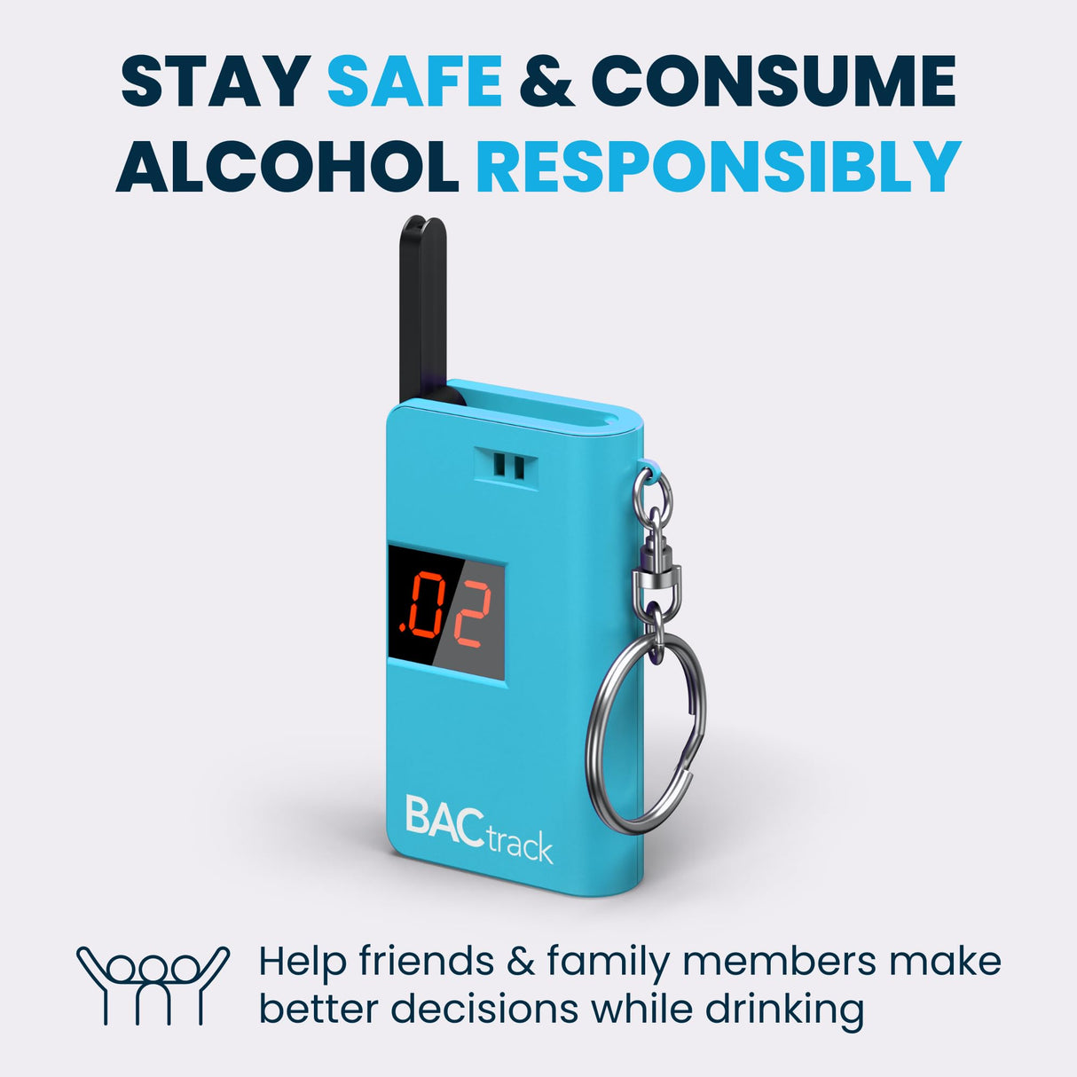 BACtrack Keychain Breathalyzer (Blue) | Ultra-Portable Pocket Keyring Alcohol Tester for Personal Use