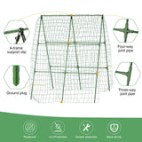 2PCS Cucumber Trellis for Climbing Plants Outdoor, Garden Trellis for Raised Bed Garden,Vegetable Grow Supports with Climbing Net for Tomato Bean Squash, Grape Zucchini (2PCS)