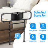 FORTEMOTUS Bed Rails for Elderly Adults Safety Foldable - Heavy Duty Bed Assist Rails for Senior, with Extendable Bed Guard Rails, Adjustable Heights, Storage Pocket& Safety Belt, can Withstand 450LB