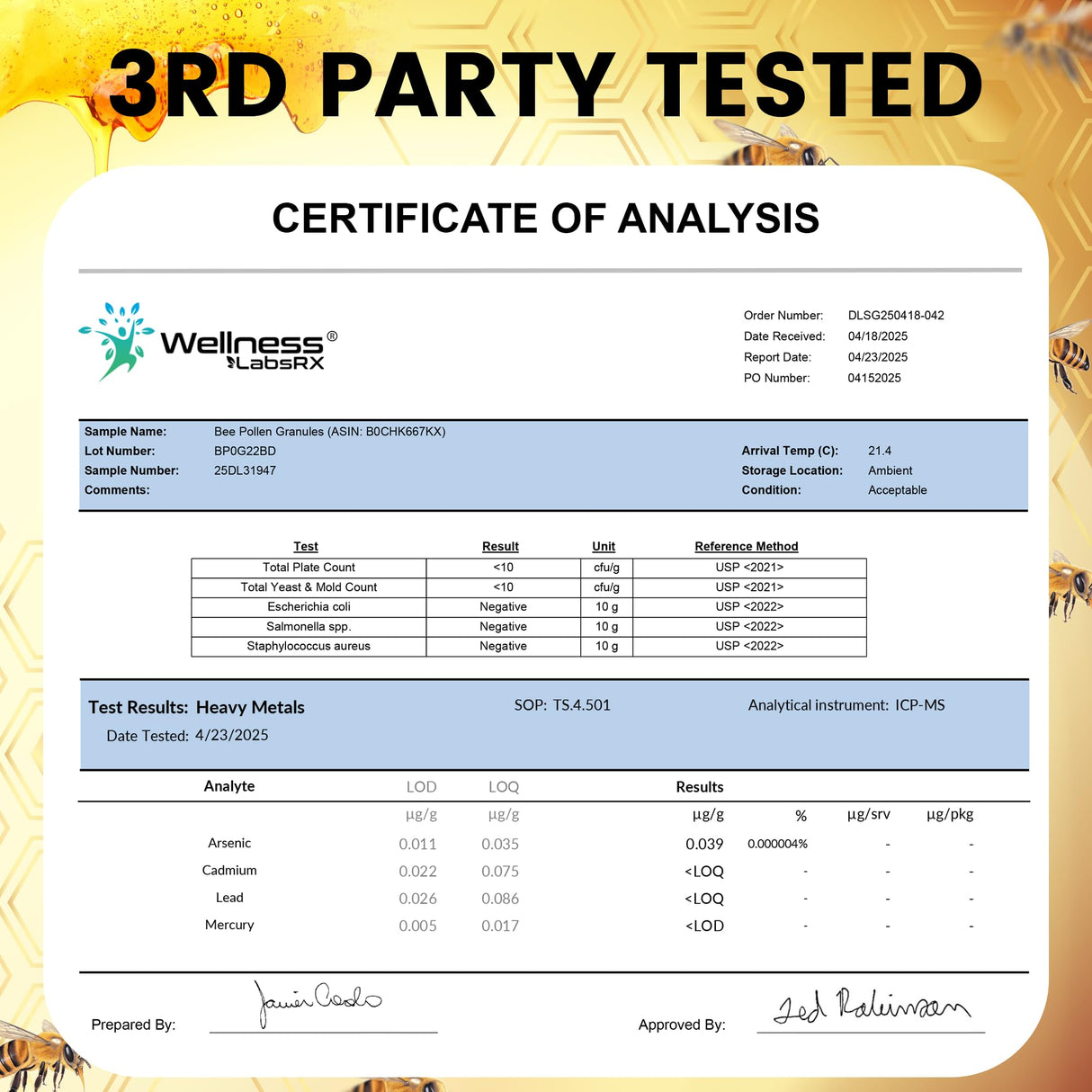 Bee Pollen Granules Third-Party Tested, 1 Lbs. - Bee Pollen for Women, Keto-Friendly Super Food Supplement Packed with Proteins, Vitamins & Minerals - Immune Support, Energy Boost, Digestive Wellness