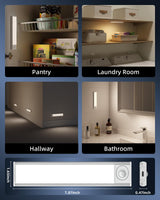 AMETHEUS 6-Pack Under Cabinet Lighting Wireless, 1800mAh Rechargeable Motion Sensor Light Indoor, Magnetic Closet Lights, Dimmable & 3 Color Temps, Under Counter Lights for Kitchen, Stairs (8inch)