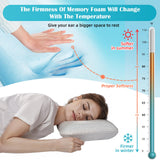 USlixury Piercing Pillow with Foam Plug - Piercing Pillow with Off Center and 4.7"X3.2" Ear Hole, Soft CertiPUR-US Memory Foam, Firm Support for Side Sleepers, Cooling, Traveling, 16"X11"X4''