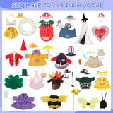 SilTriangle 16 Set Holiday Porch Goose Outfits All Seasons Bundle for Summer Hawaiian 4th of July Halloween Christmas St. Patrick Easter Valentine Concrete Porch Goose Clothes for Patio Yard Lawn