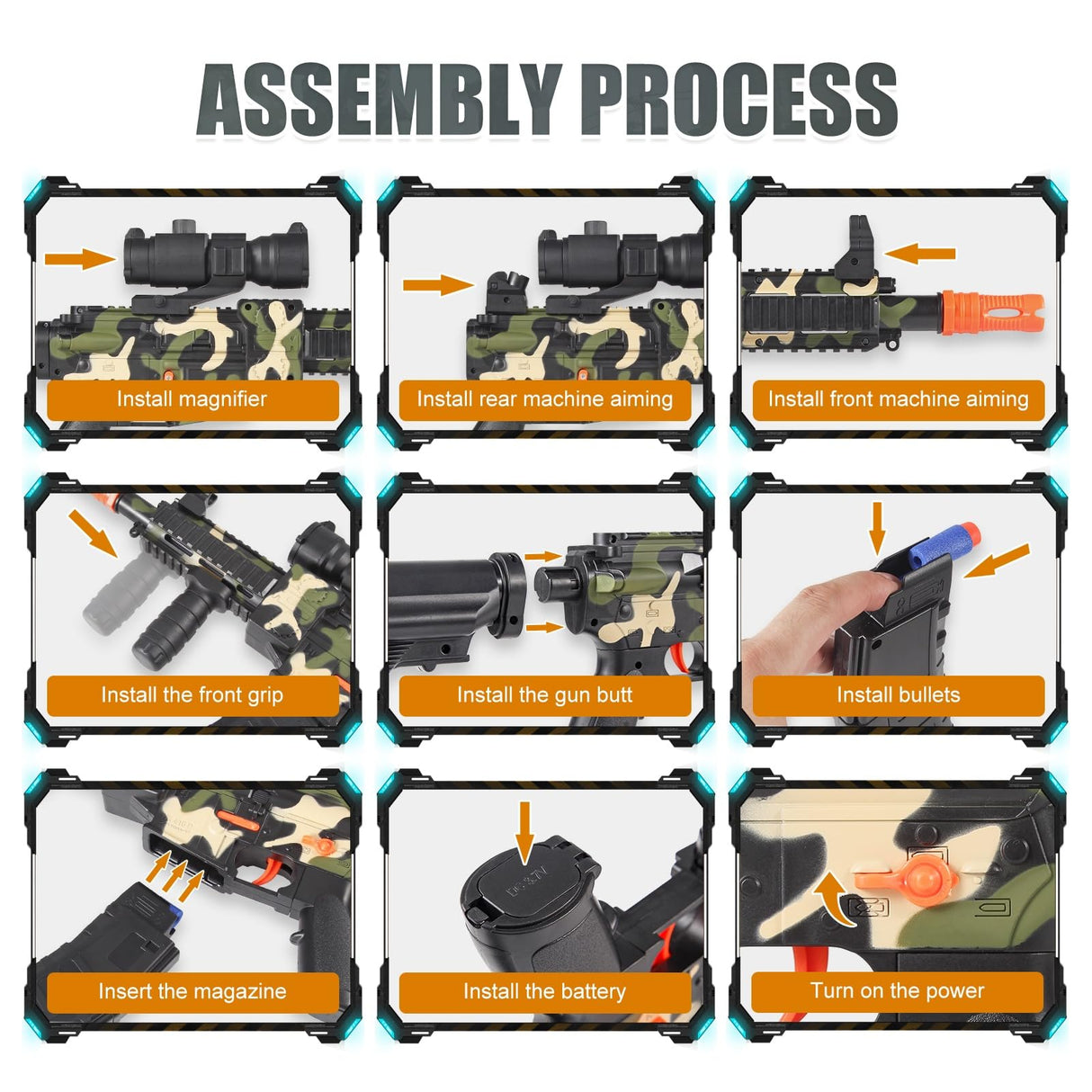 Realistic Toy Foam Blaster Gun - Electric Sniper Rifle with Scope 120 Soft Bullets 3 Magazines, Automatic Dart Gun for Boy Ages 8-12 Years Old, Indoor Outdoor Gifts for Adult Kid Christmas Birthday