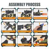 Realistic Toy Foam Blaster Gun - Electric Sniper Rifle with Scope 120 Soft Bullets 3 Magazines, Automatic Dart Gun for Boy Ages 8-12 Years Old, Indoor Outdoor Gifts for Adult Kid Christmas Birthday