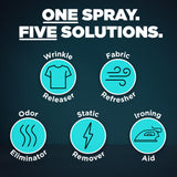 Downy Wrinkle Releaser Spray, All In One Wrinkle Release Spray, Odor Eliminator, Static Remover, Fabric Refresher & Ironing Aid for Clothes, 33.8 Fl Oz (Pack of 2), Unstopables Fresh Scent