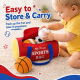 KMUYSL My First Sports Bag, Soft Sensory Balls for Baby Toys 0-12 Months