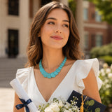 Sheplus Chunky Turquoise Statement Choker Necklace for Women