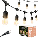 Brightech Ambience Pro - Waterproof LED Outdoor String Lights - 15 Hanging, Dimmable 2W Vintage Edison Bulbs - 48 Ft Commercial Grade Patio Lights Create Cafe Ambience in Your Backyard