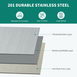 YITAHOME NSF Stainless Steel Table, 30" X 24" Work Table with Wheels, 3 Shelves Metal Prep Worktable for Home Kitchen Restaurant Garage Warehouse Outdoor