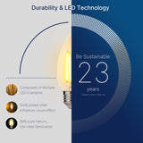 FLSNT 40W Equivalent LED Chandelier Light Bulbs, Dimmable Amber LED B11 E26 Candelabra Base Bulbs, 2200K Warm White, 330LM, 6 Pack UL,CA65 Listed.