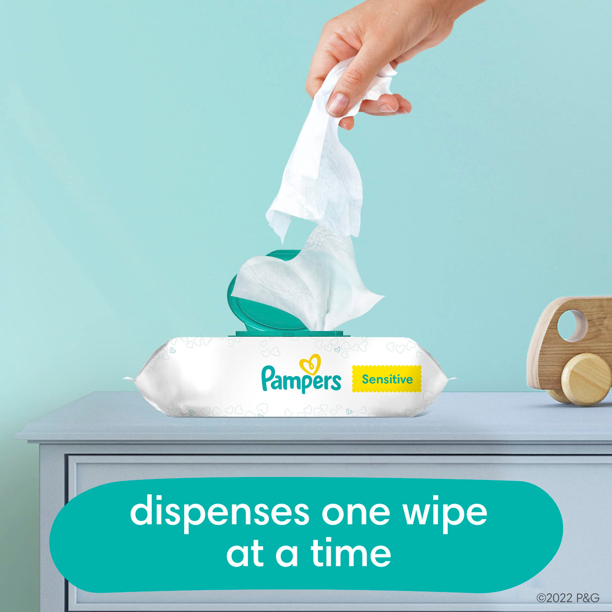 Pampers Baby Wipes, Sensitive, Water Based Wipe, Clinically Proven, Hypoallergenic, and Unscented for Babies, 1008 Wipes Total (12 Flip-Top Packs)