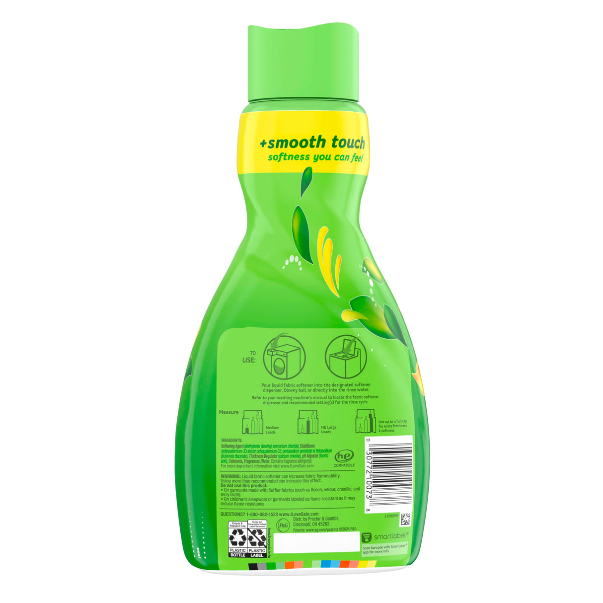 Gain Fabric Softener, Original, 35 fl oz (4 Pack)