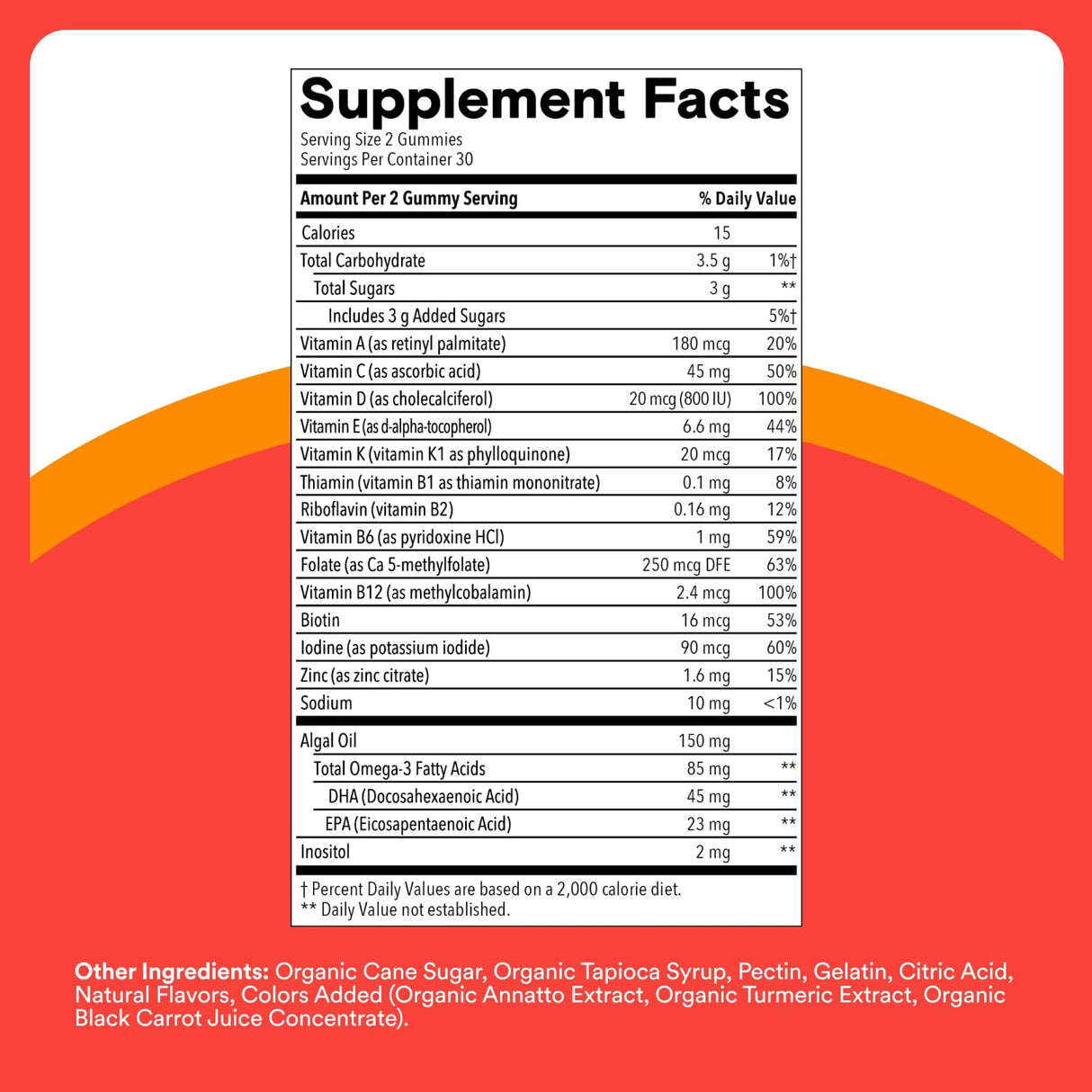 SmartyPants Kids Multivitamin Gummies - Improved Formula: Omega 3 (DHA/EPA), Vitamins D3, C, B12, B6, Vitamin A, K & Zinc, Gluten Free, Three Fruit Flavors, 60 Count (30 Day Supply)
