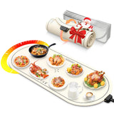 Food Warming Mats for Countertop Extra Large(XXL 36"x15"),Electric Heating Pad for Food,Roll Up Silicone Warmer Mat for Party,Christmas House Warming Gifts for Home Daily Use(Beige)