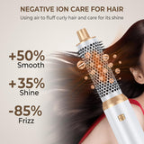 5 in 1 Blow Dryer Brush, Upgrade Hair Dryer Brush Air Curler Air Curling Wrap Styler, Detachable Hot Air Brush Negative Ion Curling Brush Iron, Hair Styling Tools for Drying Curling Straightening