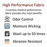 Crutcheze Premium USA Designed Crutch Pad and Hand Grip Covers | Comfortable Underarm Padding Washable Breathable Moisture Wicking Odor Reducing- Accessories for Adult & Youth Crutches (Black)