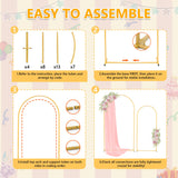 Toodour Arch Backdrop Stand 7.2FT, 6FT Set of 2 Gold Metal Wedding Balloon Arch Stand for Birthday Anniversary Graduation Ceremony Opening Ceremonies Christmas New Year Garden Decorations