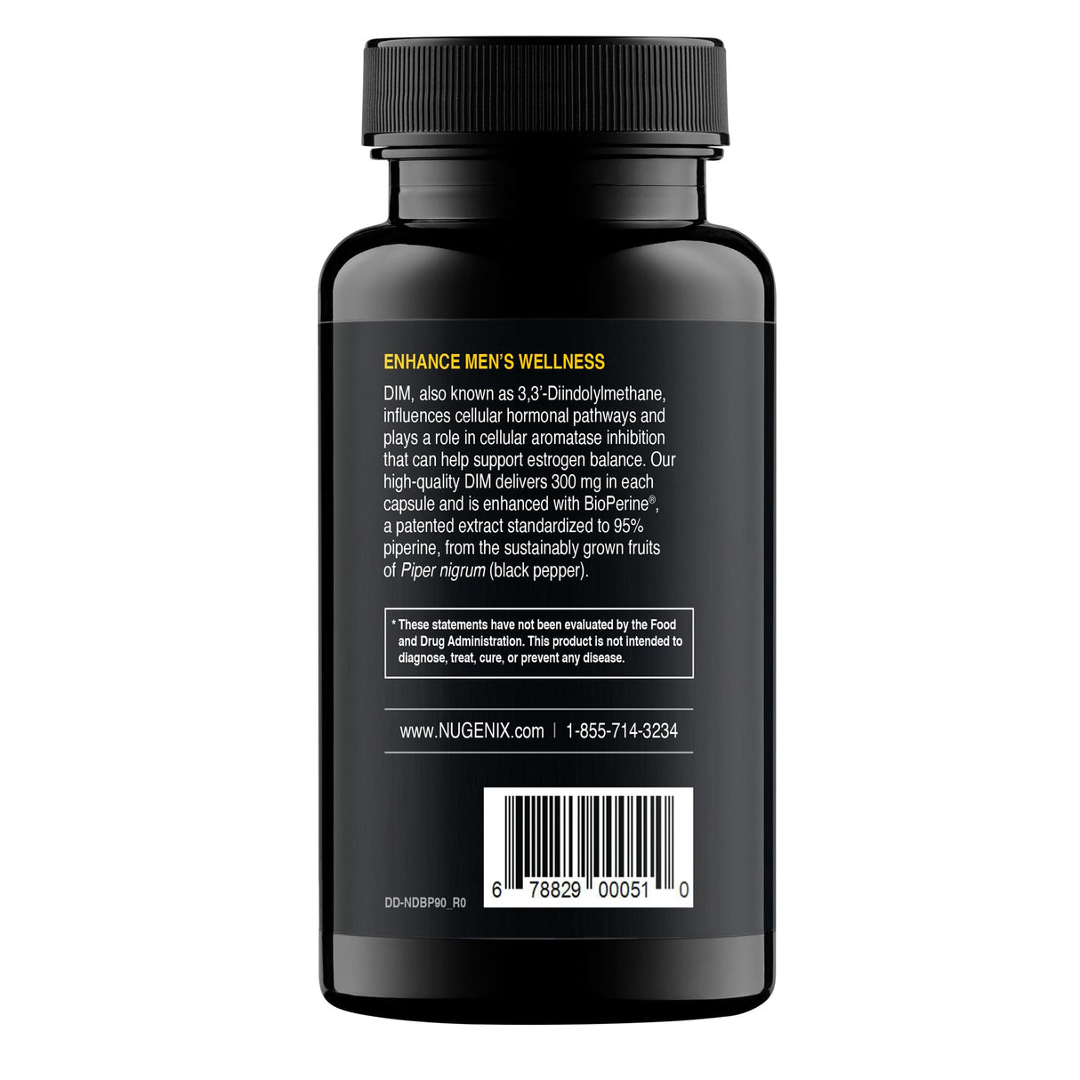 Nugenix Essentials DIM Supplement 305 mg Diindolylmethane & BioPerine for Hormone Balance, 90 Capsules