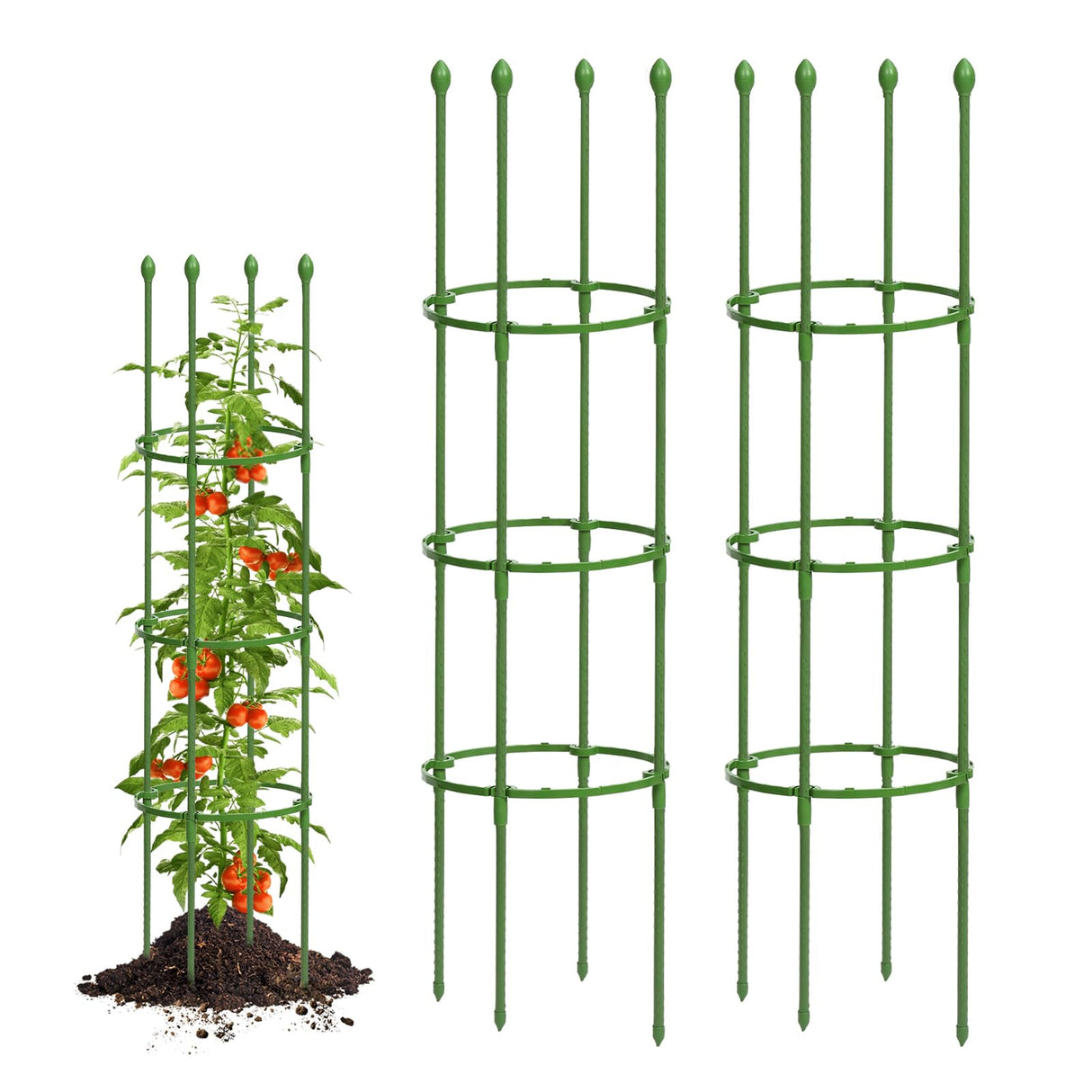 2 Pack Tomato Cage, Up to 59 Inch Adjustable Metal Tomato Cages for Garden