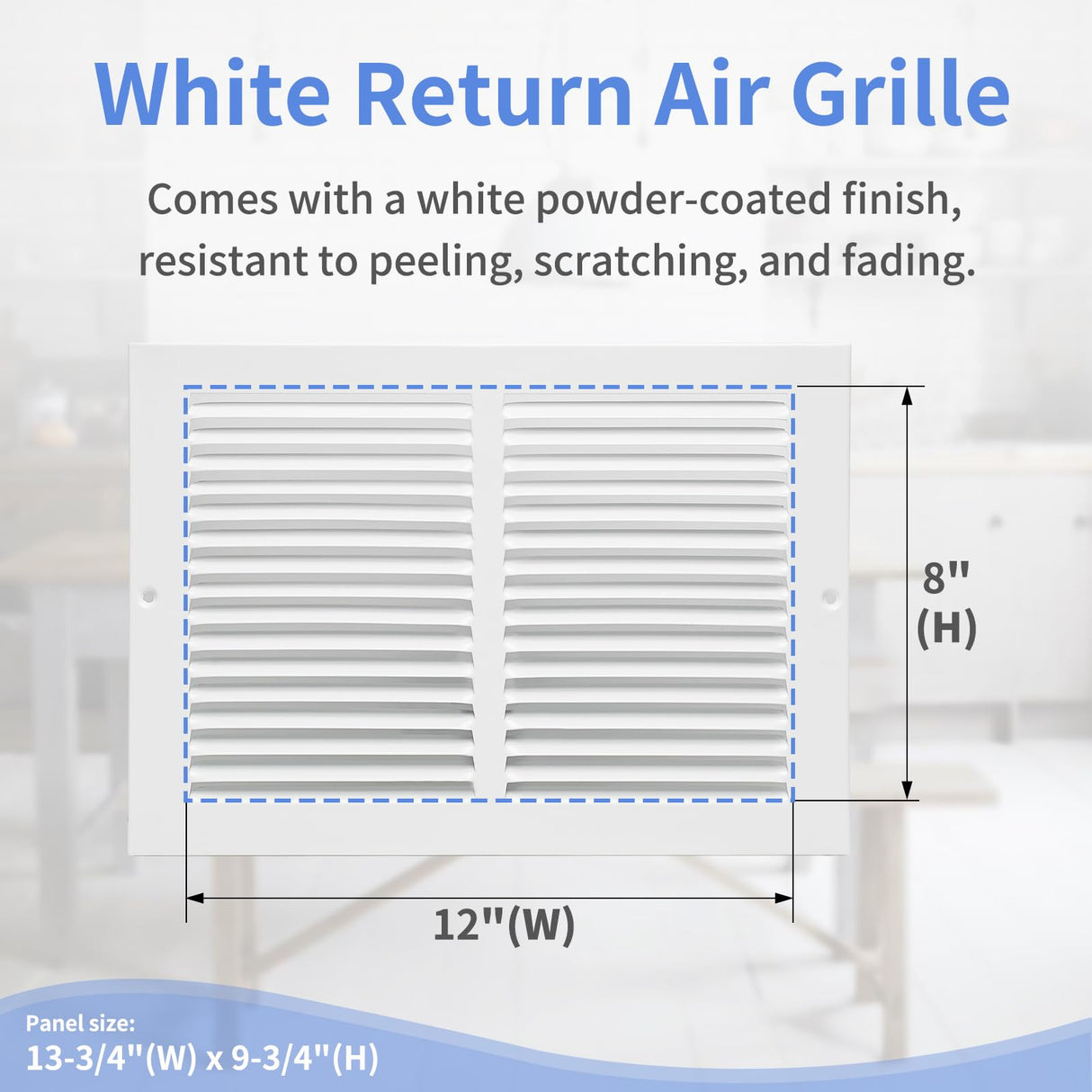 Howeall 12"W x 8"H [Duct Opening Size] Steel Return Air Grille, Air Return Vent Cover for Ceiling and Sidewall - HVAC Air Vent Covers - [Outer Dimensions: 13.75"W x 9.75"H]