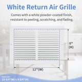 Howeall 12"W x 8"H [Duct Opening Size] Steel Return Air Grille, Air Return Vent Cover for Ceiling and Sidewall - HVAC Air Vent Covers - [Outer Dimensions: 13.75"W x 9.75"H]