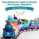 Lipneaed Train Set for Toddlers, Magnetic Train Toys for Toddlers 3+, 4pcs Trucks Toy Train for Boys and Girls, Birthday Christmas Toy Gifts for 3 4 5 6 7 8 Years Old