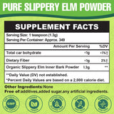 Slippery Elm, Slippery Elm Powder Organic, Elm Bark Made from Inner Bark - 1 Pound (349 Servings), Natural Herbs Helps Soothe The Throat and Coughing & Digestive, Diarrhea - 100% Pure & Vegan