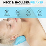 Neck Stretcher Cervical Traction, FSA HSA Eligible, Neck and Shoulder Relaxer for Pain Relief, Ergonomic Neck Pillow, Neck Hump Corrector, Cervical Spine Alignment, Neck Curve Corrector (Light Blue)