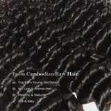ASHINE Human Hair Bundles Deep Wave Unprocessed Cambodian Raw Hair 16 18 20 Inch, Flip Over Quick Weave Wet and Wave Bundles for Women Natural Black