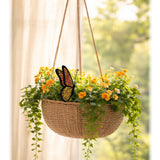 Nuvos AEON Monarch Butterfly Stained Glass Plant Pot Suncatcher - Handmade Real Glass Flower Pot Ornament for Planters - Indoor Outdoor Garden Décor - Gift for Women, Mom & Butterfly Lovers