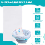 Oumee 90 Count Absorbent Commode Pads for Bedside Commode Bucket, Commode Liners Pads with Absorbent Gel, Potty Liner Pads for Adults Portable Toilet Bags Bedpans