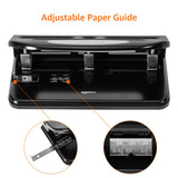 Amazon Basics Semi-Adjustable 3-Hole Punch, 30 Sheet Capacity, Black