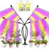 shalaker Grow Lights for Indoor Plants,80 LED Plant Lights with Full Spectrum & Red Blue Spectrum, 10 Dimmable Level, 3/9/12H Timer,3 Switch Modes, Adjustable Gooseneck,4 Heads Clip-On