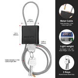 BOZZYS Cable Lock with 3 Keys | L 3.28ft(1m),D 1/6in(4mm) Adjustable Steel Cable Padlock | Aluminum Locks for Bikes, Gate, Lockers & Outdoor Gear | Weatherproof & Black