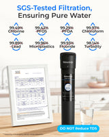 Waterdrop 15UA Under Sink Water Filter System, 2 Years, Reduces Lead, Chlorine, Bad Taste & Odor, Under Counter Water Filter Direct Connect to Kitchen Faucet, NSF/ANSI 42 Certified, USA Tech