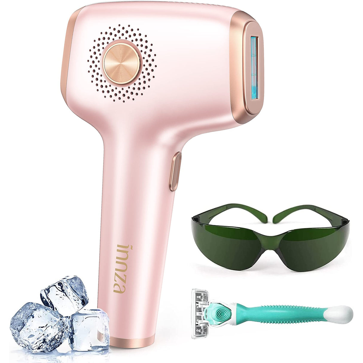 INNZA IPL Hair Removal with Ice Cooling Care Function for Women Permanent,999,999 Flashes Painless IPL Hair Remover, Hair Removal Device for Armpits Legs Arms Bikini Line