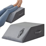 MEGCXIT Leg Pillow Elevation Blood Circulation, Leg Wedge for Elevation for Swelling, Leg Elevating Pillow for After Surgery Memory Foam Foot Knee Pillow for Back Sleeping 23.6×16.8×8 Inch Short Plush