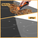 REXBETI Razor Blade Scraper Tool, 2 Pack Razor Scraper with Extra 314Pcs Razor Blades -14Pcs Metal and 300Pcs Plastic Blades, Cleaning Scraper Tool, Cooktop, Paint, Glass Scraper